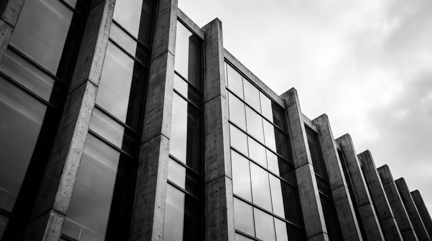 Modernist architectural facade